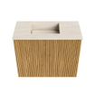 Mondiaz JOYA-DLUX 50cm toiletmeubel - kleur Oak - Wastafel FAYE positie Links 1 kraangat kleur Meli. SW1423915