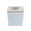 MONDIAZ TURE-DLUX Meuble toilette - 40cm - Clay - EDEN - vasque Glace - position gauche - sans trou de robinet SW1103193