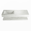 MONDIAZ ALAN - DLUX Badkamermeubelset - 120cm - planchet - Opalo - vrijhangende wastafel - wasbak links - 1 kraangat - Opalo SW809324