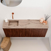 Mondiaz JOYA-DLUX 100cm meuble de toilette - couleur Ruby - Vasque FAYE position Gauche Sans trou de robinet couleur Arena. SW1425296