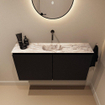 MONDIAZ TURE-DLUX Meuble toilette - 100cm - Urban - EDEN - vasque Glace - position centrale - sans trou de robinet SW1103128