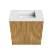 Mondiaz JOYA 40cm meuble de salle de bains - couleur Oak - Vasque FAYE position Milieu Sans trou de robinet couleur Talc SW1421091
