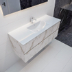 Mondiaz VICA ensemble de meuble de salle de bain - 120cm - meuble sous-vasque carrara - 2 tiroirs - lavabo denia milieu - 1 trou de robinet - miroir LED - version XL 60cm haut SW1097574