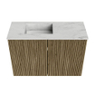 Mondiaz JOYA-DLUX 60cm meuble de salle de bains - couleur Dusk - Vasque FAYE position Gauche Sans trou de robinet couleur Opalo. SW1423290
