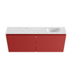 MONDIAZ TURE-DLUX Meuble toilette - 120cm - Fire - EDEN - vasque Opalo - position droite - sans trou de robinet SW1104348