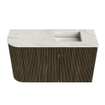 Mondiaz JOYA-DLUX Meuble de salle de bains 71,6cm - arrondi gauche couleur Shadow - Vasque FAYE position Droite Sans trou de robinet couleur Ostra SW1423018