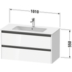 Duravit Ketho 2 wastafelonderbouwkast met 2 laden 101x48x55cm met grepen antraciet wit supermat SW771827