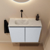 MONDIAZ TURE-DLUX Meuble toilette - 60cm - Clay - EDEN - vasque Opalo - position gauche - sans trou de robinet SW1104244