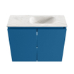 MONDIAZ TURE-DLUX Meuble toilette - 60cm - Jeans - EDEN - vasque Ostra - position droite - sans trou de robinet SW1104907