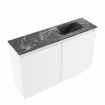 MONDIAZ TURE-DLUX Meuble toilette - 80cm - Talc - EDEN - vasque Lava - position droite - sans trou de robinet SW1103603