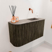 Mondiaz JOYA-DLUX Meuble de salle de bains - 71,6cm - arrondi gauche couleur Shadow - Vasque FAYE position droite Sans trou de robinet couleur Oza SW1425062
