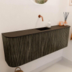 Mondiaz JOYA 123.2cm toiletmeubel - ronding links en rechts kleur Shadow - Wastafel FAYE positie Midden Zonder kraangat kleur Urban. SW1421547