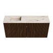 Mondiaz JOYA-DLUX 90cm toiletmeubel - kleur Walnut - Wastafel FAYE positie Links Zonder kraangat kleur Nata. SW1424498