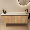 MONDIAZ TURE-DLUX 120cm toiletmeubel Washed Oak. EDEN wastafel Ostra positie rechts. Met 1 kraangat. SW1105152