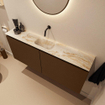 MONDIAZ TURE-DLUX meuble de toilette 120cm Rust. EDEN lavabo Frappe position milieu. Sans trou de robinet. SW1102991