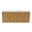 Mondiaz JOYA-DLUX 100cm toiletmeubel - kleur Oak - Wastafel FAYE positie Midden 1 kraangat kleur Frappe. SW1421929