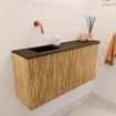 Mondiaz JOYA 91.6cm meuble de salle de bains - arrondi droite couleur Oak - Vasque FAYE position Gauche Sans trou de robinet couleur Urban SW1421272