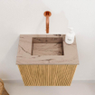 Mondiaz JOYA-DLUX 40cm meuble de toilette - couleur Chêne - Vasque FAYE position Milieu Sans trou de robinet couleur Arena. SW1423836