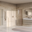 BRAUER Oblivion Paroi de douche à l'italienne - 100x200cm - verre clair nervuré - revêtement de verre - PVD - or brossé SW1476069