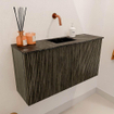 Mondiaz JOYA-DLUX 80cm meuble de salle de bains - couleur Shadow - Vasque FAYE position Milieu Sans trou de robinet couleur Lava. SW1422854
