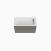 Mondiaz XABI Ensemble de meuble de salle de bains - 100x45x60cm - 2 tiroirs - lavabo Avond - Talc - sans trou de robinet - Smoke SW1216228