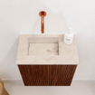 Mondiaz JOYA-DLUX Meuble de toilette 40cm - couleur Ruby - Vasque FAYE position Gauche Sans trou de robinet couleur Frappe. SW1423447