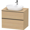 Duravit D-neo Meuble sous vasque 80x55x66.4cm 2 tiroirs Chêne naturel mat SW641470