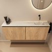 MONDIAZ TURE-DLUX 120cm toiletmeubel Washed Oak. EDEN wastafel Ostra positie rechts. Zonder kraangat. SW1105144