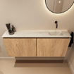 MONDIAZ TURE-DLUX Meuble toilette - 120cm - Washed Oak - EDEN - vasque Ostra - position droite - sans trou de robinet SW1105144