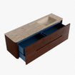 Mondiaz CIRO-DLUX Meuble de salle de bains - 160x45x50cm - Plan vasque Solid surface Arena - 1 bassin à droite - 1 trou de robinet - 4 tiroirs - Ruby SW1531708