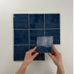 SAMPLE Terravito Viondo carreau mural - 13x13cm - 10mm - Carré - Bleu marine Brillant SW735962