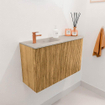 Mondiaz JOYA-DLUX 71.6cm toiletmeubel - ronding rechts kleur Oak - Wastafel FAYE positie Links 1 kraangat kleur Opalo. SW1426202