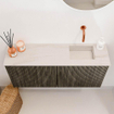 Mondiaz JOYA-DLUX 90cm toiletmeubel - kleur Shadow - Wastafel FAYE positie Rechts Zonder kraangat kleur Meli. SW1424889