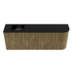 Mondiaz JOYA 111.6cm meuble de salle de bains - arrondi droit couleur Dusk - Vasque FAYE position Gauche 1 trou de robinet couleur Urban. SW1421693