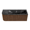 MONDIAZ KURVE-DLUX 125cm Meuble salle de bain avec module 25 G - couleur Walnut - 1 tiroir - 1 porte - vasque BIG MEDIUM droite - sans trou de robinet - couleur Lava SW1137253