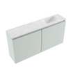 MONDIAZ TURE-DLUX Meuble toilette - 100cm - Greey - EDEN - vasque Opalo - position droite - 1 trou de robinet SW1104343