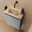 MONDIAZ TURE-DLUX Meuble toilette - 40cm - Plata - EDEN - vasque Frappe - position centrale - sans trou de robinet SW1102923