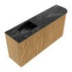 Mondiaz JOYA-DLUX 91.6cm toiletmeubel - ronding rechts kleur Oak - Wastafel FAYE positie Links 1 kraangat kleur Lava. SW1422086
