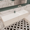 ENSEMBLE DE MEUBLE MONDIAZ LUSH - 150cm - 2 tiroirs - lavabo cloud - vasque à droite - 0 trous de robinet - sous-couche SW409529