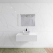 Mondiaz Lagom Meuble salle de bains 100x30.9x45cm Solid Surface Talc 1 tiroir avec lavabo BINX vasque à poser Centre 1 trou de robinet SW409069