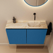 MONDIAZ TURE-DLUX 80cm toiletmeubel Jeans. EDEN wastafel Frappe positie rechts. Zonder kraangat. SW1102796