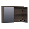 BRAUER Rise armoire de toilette - 100x70x15cm - sans éclairage - 2 portes miroir double face - lamelles chêne noir SW223492