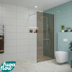 FugaFlow Eccelente Vetro Douche à l'italienne - 100x200cm - verre fumé - Blanc mat SW1124457