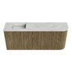 Mondiaz JOYA-DLUX Meuble de salle de bains 101.6cm - arrondi droit couleur Dusk - Vasque FAYE position Gauche Sans trou de robinet couleur Opalo SW1423345