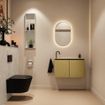 MONDIAZ TURE-DLUX Meuble toilette - 80cm - Oro - EDEN - vasque Opalo - position gauche - 1 trou de robinet SW1104431