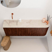 Mondiaz JOYA-DLUX Meuble de toilette 111.6cm - arrondi droit couleur Ruby - Lavabo FAYE position Gauche Sans trou de robinet couleur Frappe SW1423504