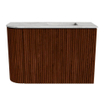 Mondiaz JOYA-DLUX Meuble de salle de bains 61,6cm - arrondi gauche couleur Ruby - Vasque FAYE position Droite 1 trou de robinet couleur Glace. SW1423587