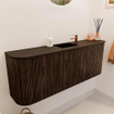 Mondiaz JOYA 113.2cm toiletmeubel - ronding links en rechts kleur Walnut - Wastafel FAYE positie Midden 1 kraangat kleur Urban. SW1421408