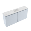 MONDIAZ TURE-DLUX Meuble toilette - 100cm - Clay - EDEN - vasque Opalo - position centrale - 1 trou de robinet SW1104269