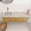 Mondiaz JOYA-DLUX 100cm meuble de toilette - couleur Chêne - Vasque FAYE position Gauche Sans trou de robinet couleur Glace SW1421972